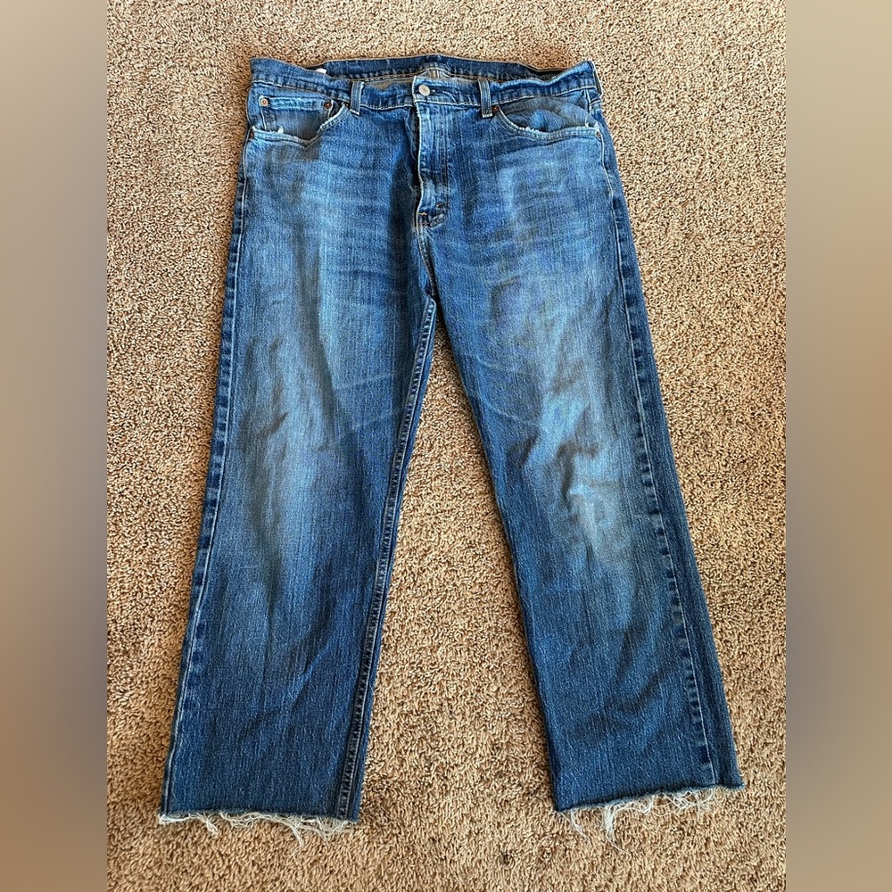 Levi's 505 Relaxed Fit Blue Jeans 38x25 patch on backside